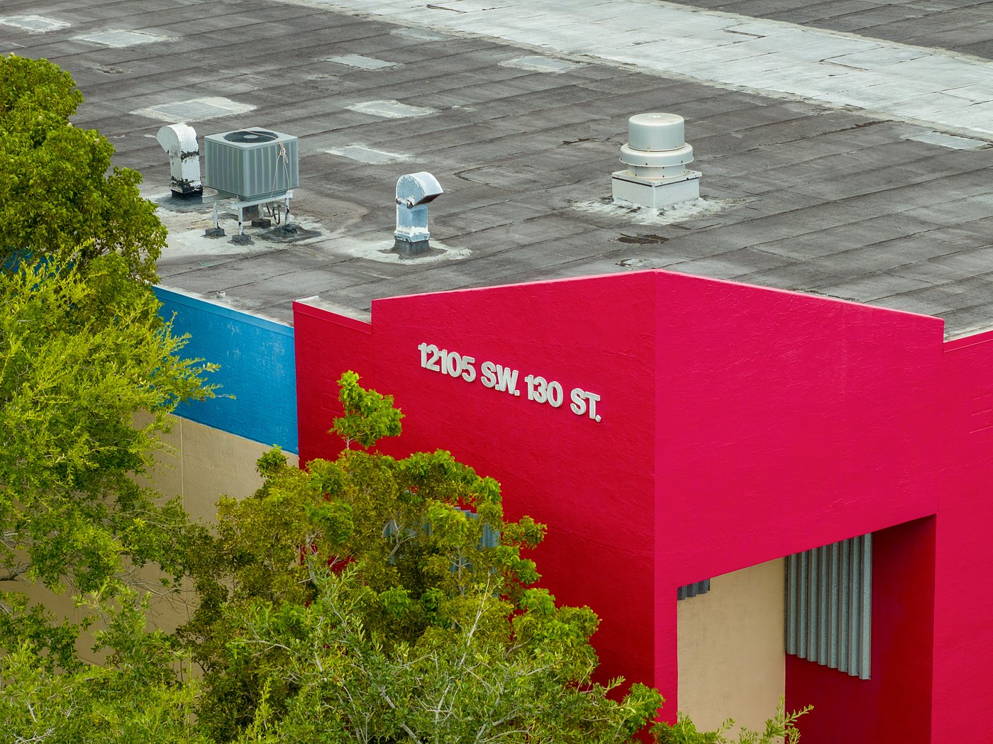 Aerial view of the 12105 SW 130th Street entry tower, Cortland Commercial Center I