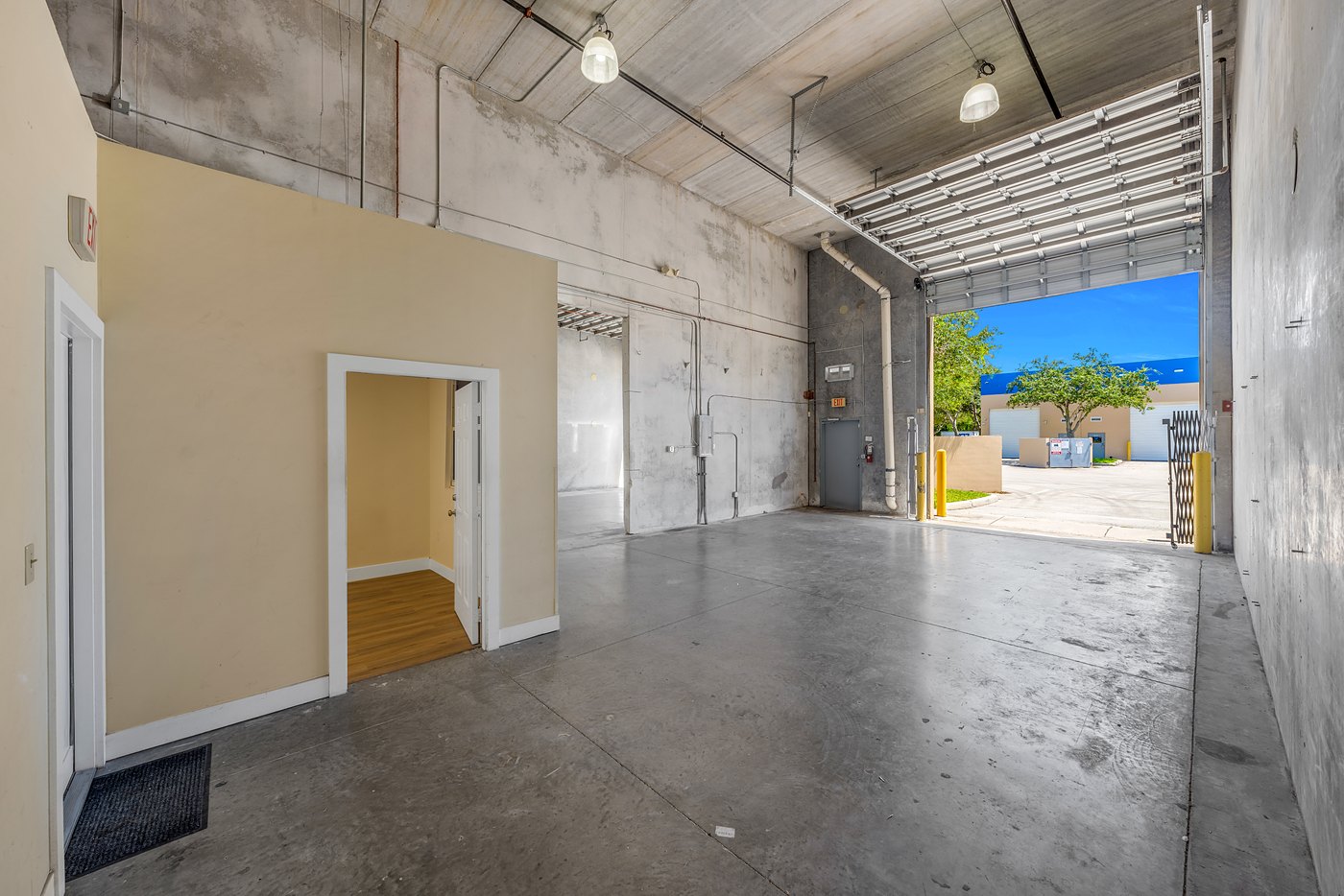 Typical industrial / flex interior with roll-up door and office build-out